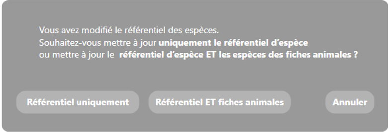 Référentiel d'espèces